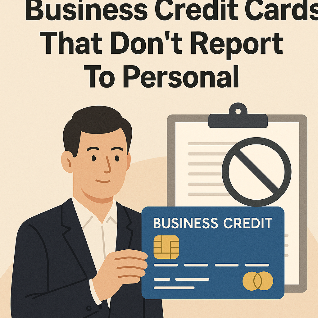 Business Credit Cards That Don’t Report to Personal Credit